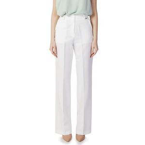 Hanny Deep Wide Leg Trousers Elegant Style Women White